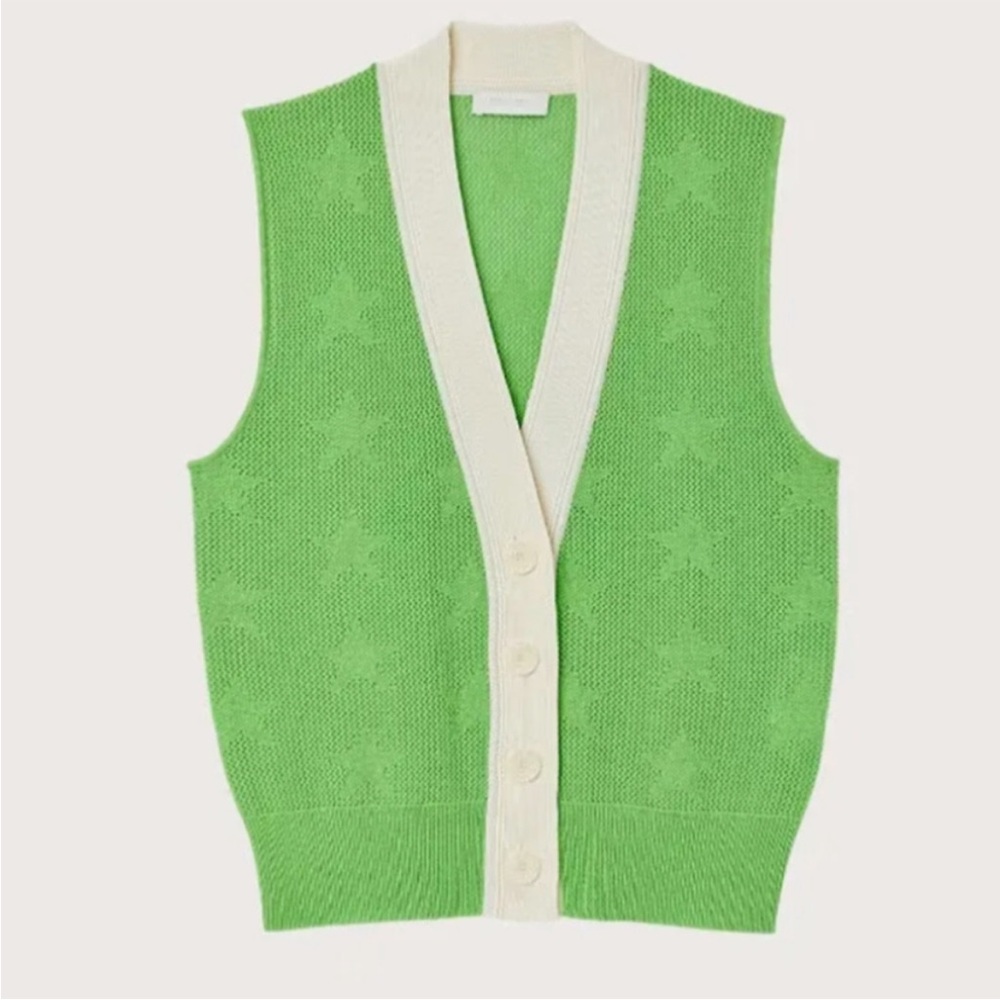 Sandro green and white vest